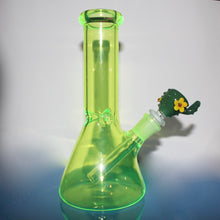 Load image into Gallery viewer, Neon Green Bong with Cactus Bowl Piece