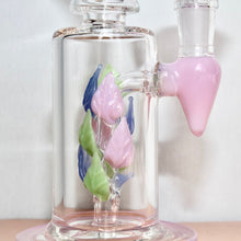 Load image into Gallery viewer, Cute Girly Pink Thick Glass Bong with Milky Colored Leaves | Shop Bloomfield Online Smoke Shop