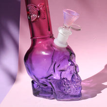 Load image into Gallery viewer, Cute Pink and Purple Skull Bong | Trendy 420 Smoking Accessories with Free Matching Bowl Piece