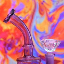 Load image into Gallery viewer, Mini Purple Bong / Rig with Free Diamond Bowl Piece