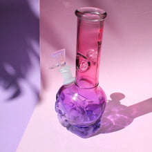 Load image into Gallery viewer, Cute Pink and Purple Skull Bong with Ice Catcher and Free Bowl Piece