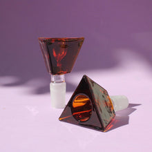 Load image into Gallery viewer, Shop Bloomfield Amber Triangle Geometric 14mm Bowl Piece for Smoking | Cute Online Smoke Shop, Head shop - Water Pipes, Bongs,  Bubblers, and More