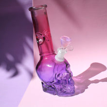 Load image into Gallery viewer, Cute Purple and Pink Skull Bong with Free 14mm Bowl Piece