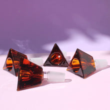 Load image into Gallery viewer, Shop Bloomfield Amber Triangle Geometric 14mm Bowl Piece for Smoking | Cute Online Smoke Shop, Head shop - Water Pipes, Bongs,  Bubblers, and More