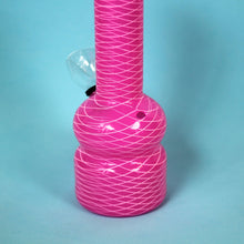 Load image into Gallery viewer, Mini Pink Striped Bubbler / Water Pipe | 420 Aesthetic Glass for Smoking