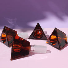 Load image into Gallery viewer, Shop Bloomfield Amber Triangle Geometric 14mm Bowl Piece for Smoking | Cute Online Smoke Shop, Head shop - Water Pipes, Bongs,  Bubblers, and More
