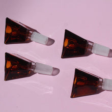 Load image into Gallery viewer, Shop Bloomfield Amber Triangle Geometric 14mm Bowl Piece for Smoking | Cute Online Smoke Shop, Head shop - Water Pipes, Bongs,  Bubblers, and More