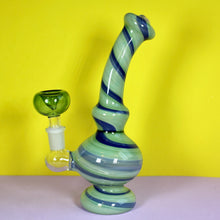 Load image into Gallery viewer, Green Bong with Blue Swirl | Water Pipes for Sale | Online Smoke Shop