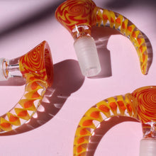 Load image into Gallery viewer, Trippy Bowl Piece with Tail | Red and Yellow