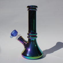 Load image into Gallery viewer, Dark Blue Iridescent Bong with Matching 14mm Bowl Piece