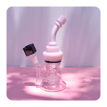 Load image into Gallery viewer, Cool Pink Bong for Sale with Free Cube 14mm Bowl Piece