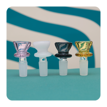 Load image into Gallery viewer, Cute Bowl Piece for Bongs | Colorful Glass | Yellow | Milky White | Black | Pink 14mm Bowl Piece