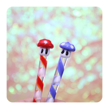 Load image into Gallery viewer, Cute Red and Blue Glass Mushroom Dabber for Concentrates | Shop Bloomfield for 420 Accessories