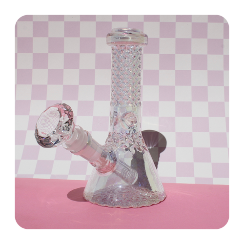 Fancy Crystal Diamond Holographic Bong for 420 Smoking