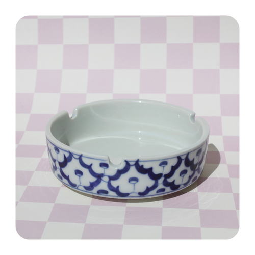 Vintage Inspired Blue and White Hand Painted Ash Tray | 420 Accessories