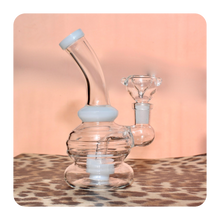Load image into Gallery viewer, Cute Short Round Mini Water Pipe Orb for Sale | Smoking Accessories | Shop Bloomfield Cute Milky White and Cool Rig for Sale