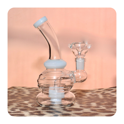 Cute Short Round Mini Water Pipe Orb for Sale | Smoking Accessories | Shop Bloomfield Cute Milky White and Cool Rig for Sale