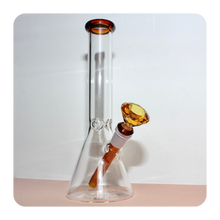 Load image into Gallery viewer, Amber Diamond Bowl Piece and Downstem Beaker Bong for Sale | Ice Catcher | Cute Online Smoke Shop