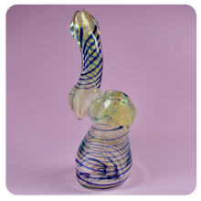 Load image into Gallery viewer, Cute Blue Striped Smoking Bubbler | Online Head Shop