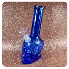 Load image into Gallery viewer, Spooky blue skull bong | Heavy Duty | Comes with Free 14mm Bowl Piece