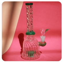 Load image into Gallery viewer, Crystal Green Twisty Bong | Cute Water Pipe