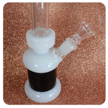 Load image into Gallery viewer, Black and White Striped Emo Bong | Free Downstem Bowl