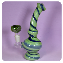Load image into Gallery viewer, Green Bong with Blue Swirl | Water Pipes for Sale | Online Smoke Shop
