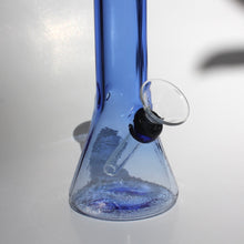 Load image into Gallery viewer, bowl piece and down stem are attached to this small blue bong