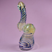Load image into Gallery viewer, Blue Striped Bubbler 420 | Cute Blue Bubbler for Smoking 420