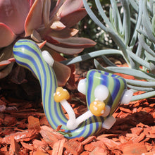 Load image into Gallery viewer, Mushroom Sherlock Pipe for Smoking | Blue and Green Stripes | 420 Accessories