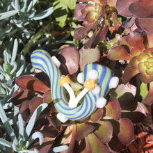 Load image into Gallery viewer, Mushroom Sherlock Pipe for Smoking Weed | Blue and Green Stripes | 420 Accessories