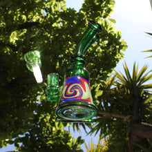 Load image into Gallery viewer, Stained Glass Green Machine Water Pipe - SHOP BLOOMFIELD | Online Smoke Shop, Headshop, Bubblers, Bongs