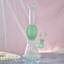 Load image into Gallery viewer, Cactus Water Pipe with matching green mouth piece and down stem