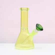 Load image into Gallery viewer, Neon Green Bong with Diamond Bowl PIece | Cute Green Bong