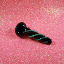 Load image into Gallery viewer, Emo Green Black Swirl Pipe - Hand Pipe