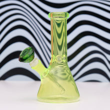 Load image into Gallery viewer, Cute Bright Green Beaker Neon Bong | Shop Bloomfield | Cute UV Bong