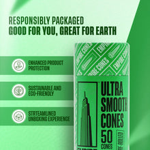 Load image into Gallery viewer, Green 50-pack of Cones for Smoking | Buy Cones Online | Buy Bulk Cones | Cute Green Cones for Pre-rolls | Cannabis Accessories | Eco Friendly Cones for Smoking Cannabis

