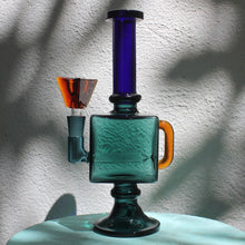 Load image into Gallery viewer, Cute Blue Mid-Century Modern Cube Water Pipe / Bong 
