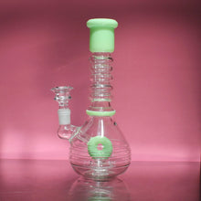 Load image into Gallery viewer, Fancy and Affordable Green Bong with Cute Pink Background | Online Head Shop
