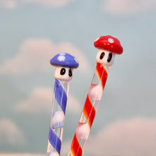 Load image into Gallery viewer, Cute Red and Blue Glass Mushroom Dabber for Concentrates | Shop Bloomfield for 420 Accessories
