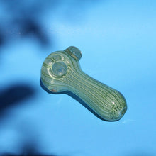 Load image into Gallery viewer, Green Glow in the Dark Spiderweb Hand Pipe for Sale | Shop Bloomfield
