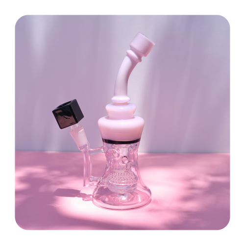 Cool Pink Bong for Sale with Free Cube 14mm Bowl Piece