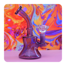 Load image into Gallery viewer, Cute Mini Purple Bong / Rig with Free Diamond Bowl Piece
