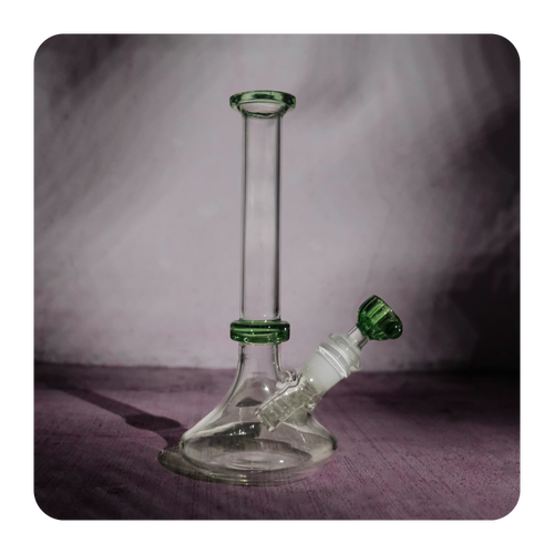 Chic Bong with Matching Green Mouthpiece, Embellishments and Free Bowl Piece