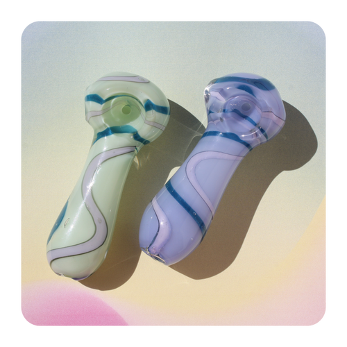 Cute Purple Retro-inspired Pipe | Little Green pipe | Shop Bloomfield Girly Online Smoke Shop Head Shop Quick Delivery Women Owned
