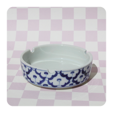 Load image into Gallery viewer, Vintage Inspired Blue and White Hand Painted Ash Tray | 420 Accessories
