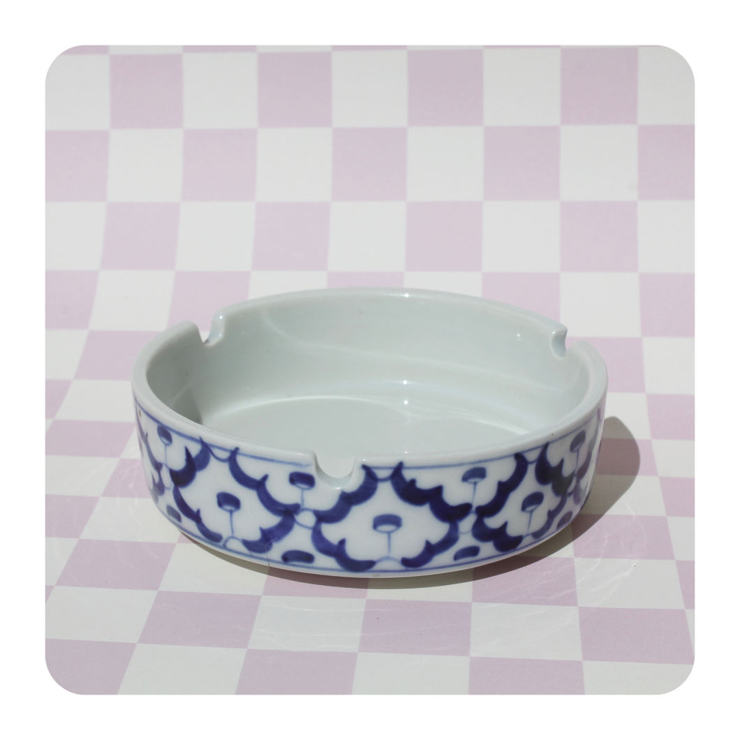Vintage Inspired Blue and White Hand Painted Ash Tray | 420 Accessories