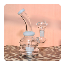 Load image into Gallery viewer, Cute Short Round Mini Water Pipe Orb for Sale | Smoking Accessories | Shop Bloomfield Cute Milky White and Cool Rig for Sale
