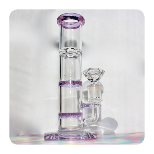 Straight Shot Cute Purple Water Pipe Bong - Diamond Bowl Piece / Slide | Online Smoke Shop Head Shop