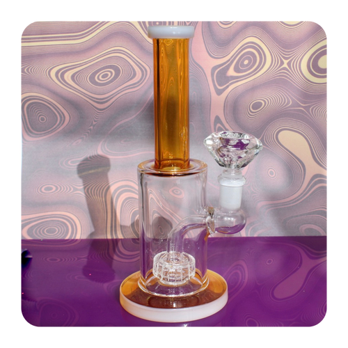 Cute Bong | Amber Features and Free 14mm Diamond Bowl Piece
